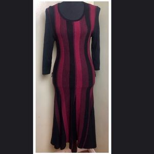 Vertical striped knit dress size M
